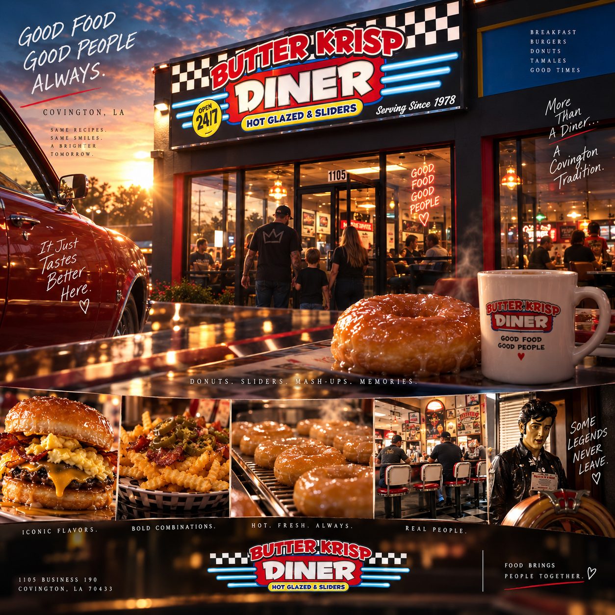 Butter Krisp Diner campaign artwork