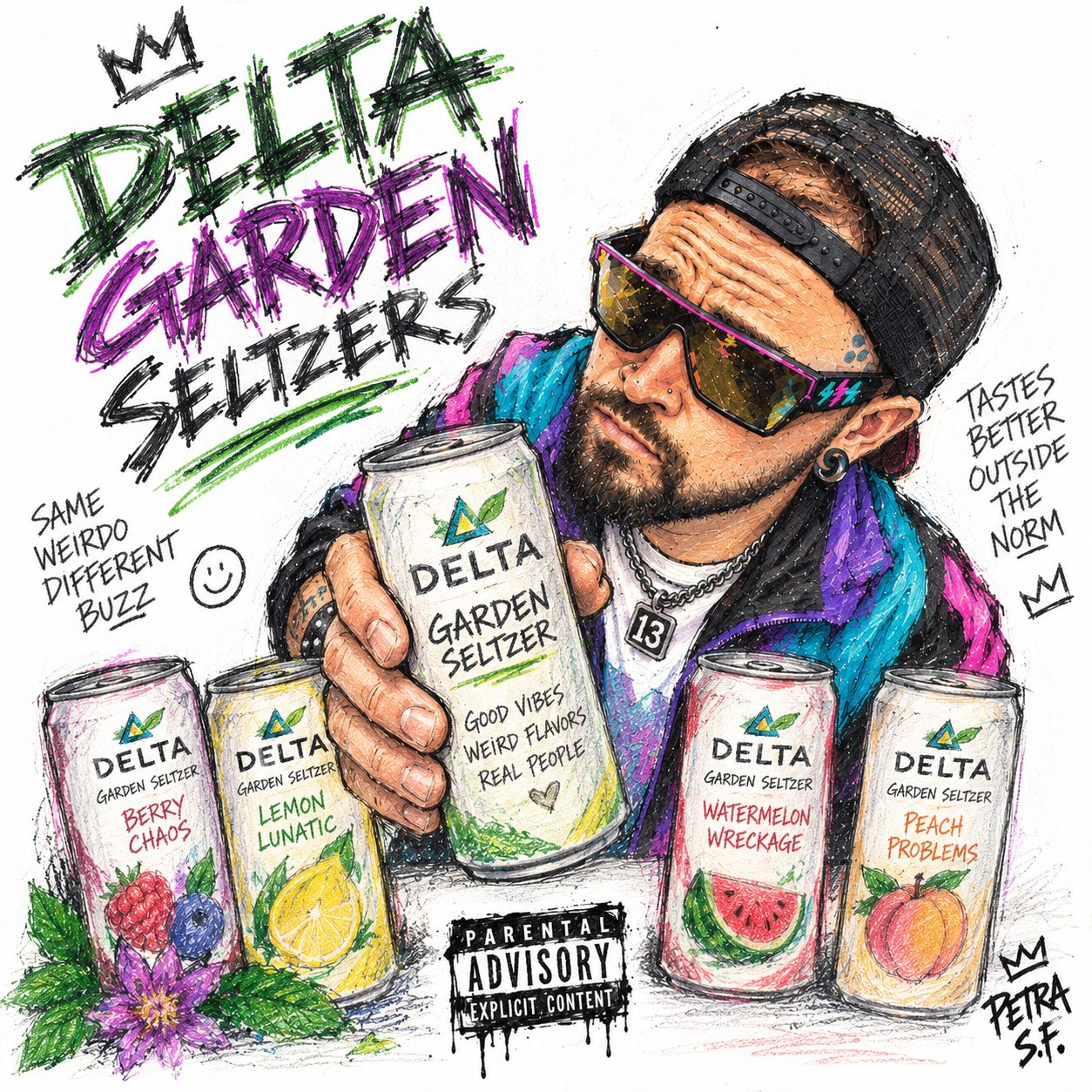 Delta Garden Seltzer campaign artwork